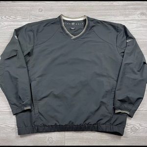 Vintage Nike Golf Windbreaker Mens Large V-Neck Black Pullover H87